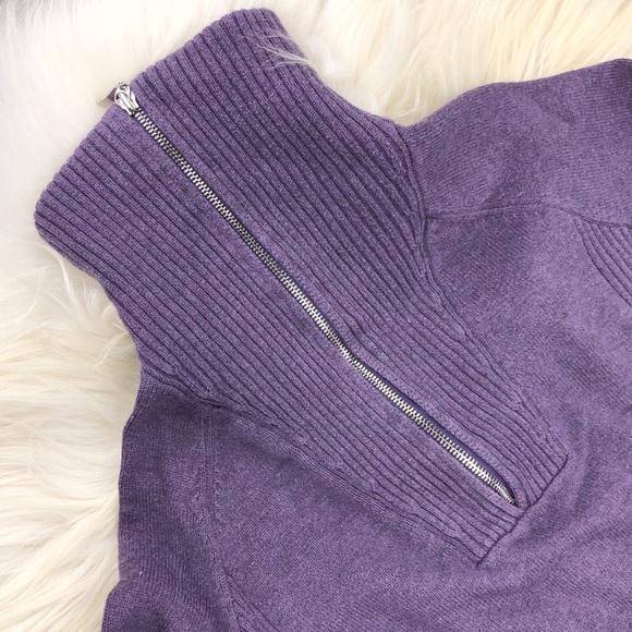 Eddie Bauer Purple Knit Sweater Zip Neck - Picture 7 of 8